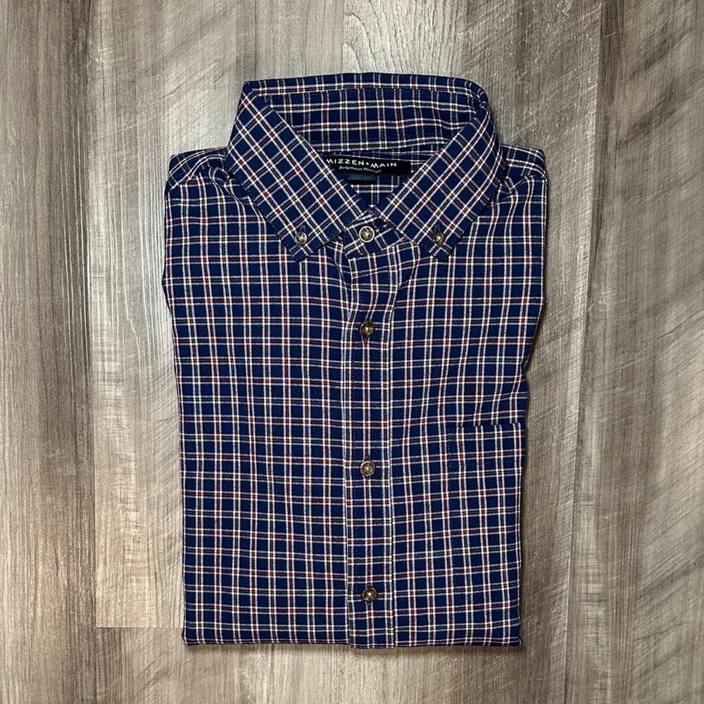 Mizzen+Main Trim Plaid Long Sleeve Button Down - Medium